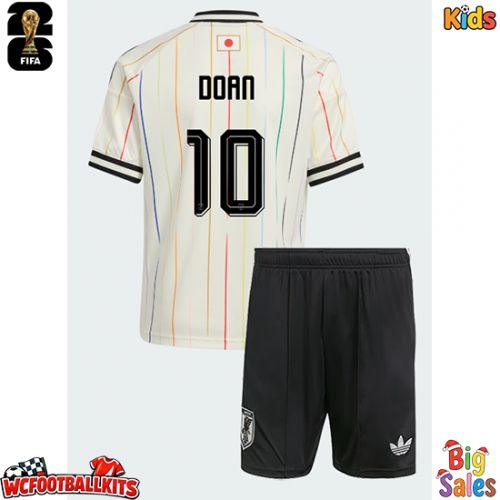 Japan Ritsu Doan #10 Replica Away Stadium Kit for Kids World Cup 2026 Short Sleeve (+ pants)